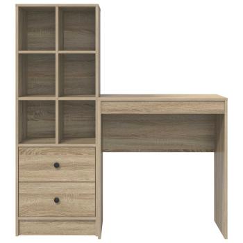 Schreibtisch mit Schubladen mit Regal 2 pcs Sonoma-Eiche