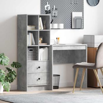 ARDEBO.de - Schreibtisch Beton Grau 115,5 x 40 x 127 cm 2 stk.