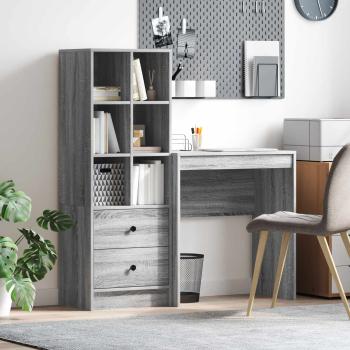 ARDEBO.de - Schreibtisch Graues Sonoma 115,5 x 40 x 127 cm 2 stk.