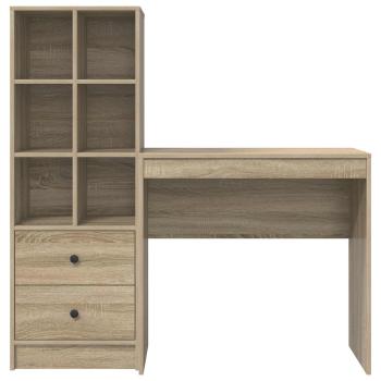 Schreibtisch mit Schubladen mit Regal 2 pcs Sonoma-Eiche