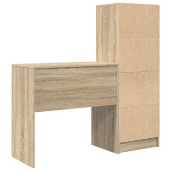 Schreibtisch mit Schubladen mit Regal 2 pcs Sonoma-Eiche