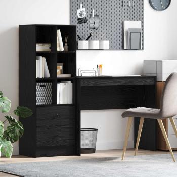 ARDEBO.de - Schreibtisch mit Schubladen 2 pcs Schwarz Eichen-Optik