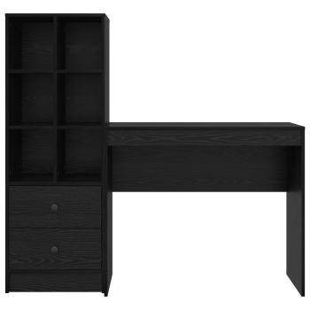 Schreibtisch mit Schubladen 2 pcs Schwarz Eichen-Optik