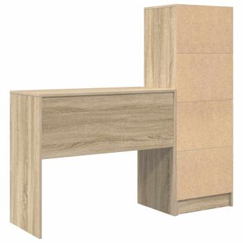 Schreibtisch mit Schubladen mit Regal 2 pcs Sonoma-Eiche