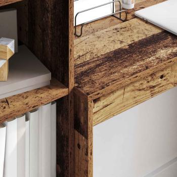 Schreibtisch mit Schubladen mit Regal 2 pcs Altholz