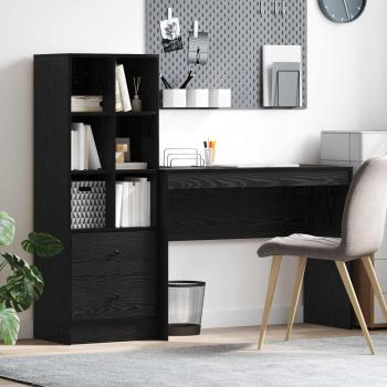 ARDEBO.de - Schreibtisch Schwarz Eichen-Optik 145,5 x 40 x 127 cm 2 stk.