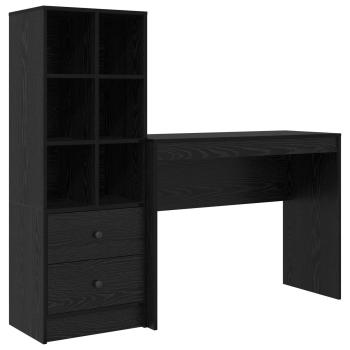 Schreibtisch Schwarz Eichen-Optik 145,5 x 40 x 127 cm 2 stk.