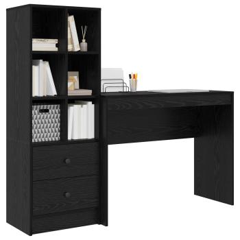 Schreibtisch Schwarz Eichen-Optik 145,5 x 40 x 127 cm 2 stk.