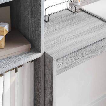 Schreibtisch mit Schubladen mit Regal 2 pcs Graues Sonoma