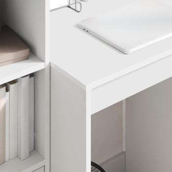 Schreibtisch mit Schubladen mit Regal mit Speicher 2 pcs Weiß
