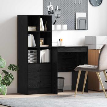 ARDEBO.de - Schreibtisch Schwarz Eichen-Optik 105,5 x 50 x 127 cm 2 stk.