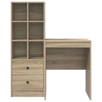 Schreibtisch mit Schubladen mit Regal 2 pcs Sonoma-Eiche