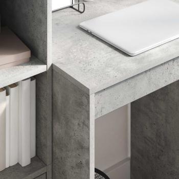 Schreibtisch mit Schubladen mit Regal 2 pcs Beton Grau