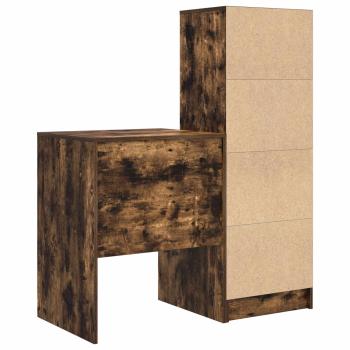 Schreibtisch mit Schubladen mit Regal 2 pcs Geräucherte Eiche