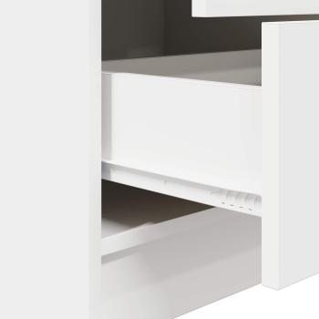 Schreibtisch mit Schubladen mit Regal mit Speicher 2 pcs Weiß