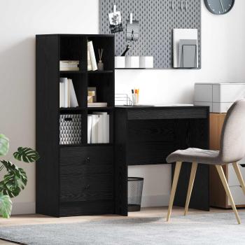 ARDEBO.de - Schreibtisch Schwarz Eichen-Optik 115,5 x 50 x 127 cm 2 stk.