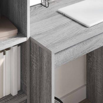 Schreibtisch mit Schubladen mit Regal 2 pcs Graues Sonoma