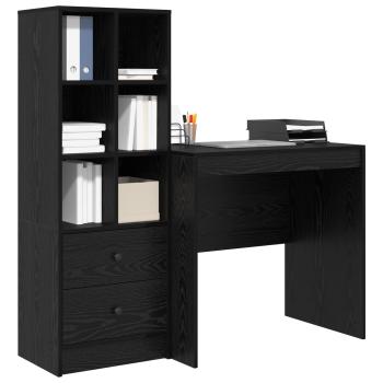 Schreibtisch Schwarz Eichen-Optik 125,5 x 50 x 127 cm 2 stk.