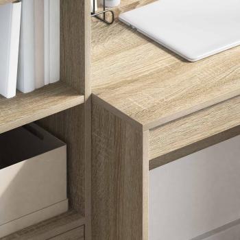 Schreibtisch mit Schubladen mit Regal 2 pcs Sonoma-Eiche