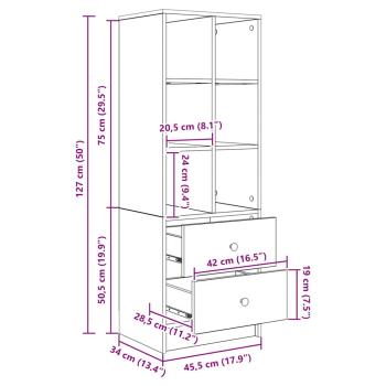 Schreibtisch mit Schubladen mit Regal 2 pcs Sonoma-Eiche