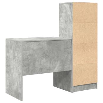 Schreibtisch mit Schubladen mit Regal 2 pcs Beton Grau