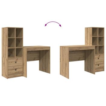 Schreibtisch Artisan-Eiche 125,5 x 50 x 127 cm 2 Stk.