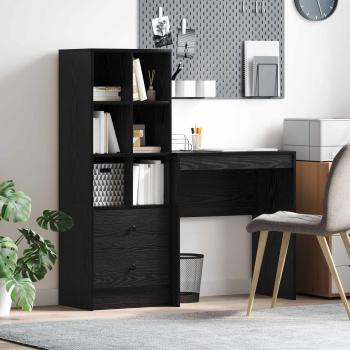 ARDEBO.de - Schreibtisch Schwarz Eichen-Optik 135,5 x 50 x 127 cm 2 stk.