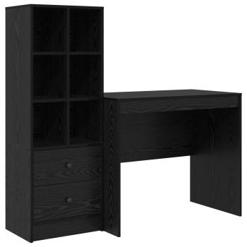 Schreibtisch Schwarz Eichen-Optik 135,5 x 50 x 127 cm 2 stk.