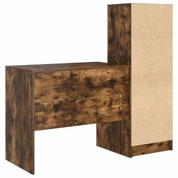 Schreibtisch mit Schubladen mit Regal 2 pcs Geräucherte Eiche
