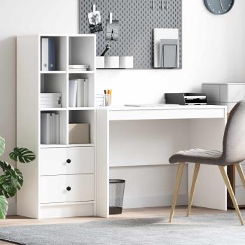 ARDEBO.de - Schreibtisch mit Schubladen 2 pcs Weiß