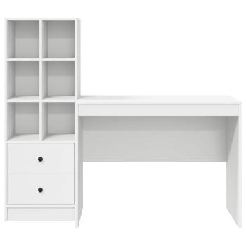 Schreibtisch mit Schubladen 2 pcs Weiß