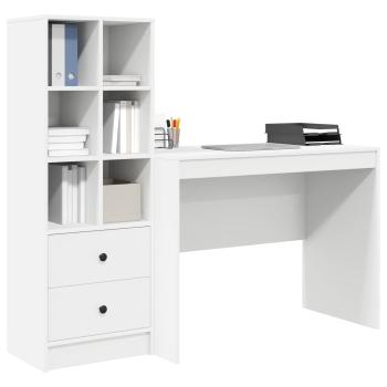 Schreibtisch mit Schubladen 2 pcs Weiß