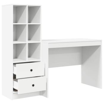 Schreibtisch mit Schubladen 2 pcs Weiß