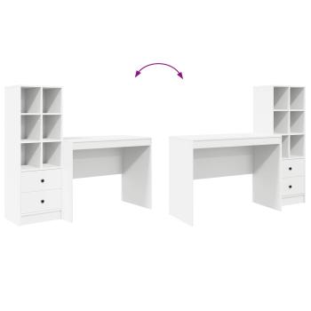 Schreibtisch mit Schubladen 2 pcs Weiß
