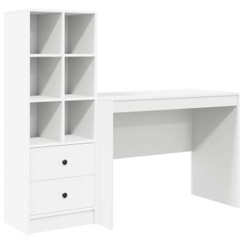 Schreibtisch mit Schubladen 2 pcs Weiß