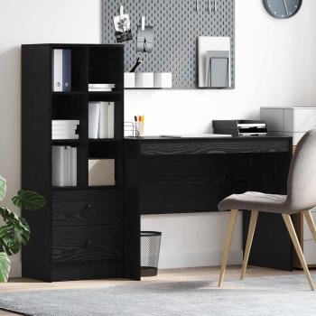 ARDEBO.de - Schreibtisch mit Schubladen 2 pcs Schwarz Eichen-Optik