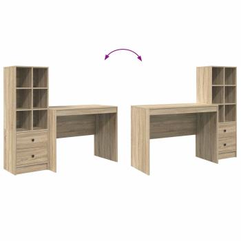 Schreibtisch mit Schubladen 2 pcs Sonoma-Eiche