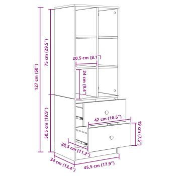 Schreibtisch mit Schubladen 2 pcs Beton Grau