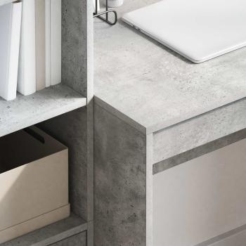 Schreibtisch mit Schubladen 2 pcs Beton Grau