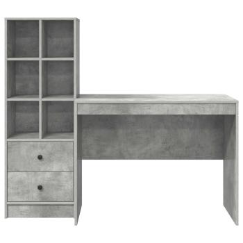 Schreibtisch mit Schubladen 2 pcs Beton Grau