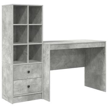 Schreibtisch mit Schubladen 2 pcs Beton Grau