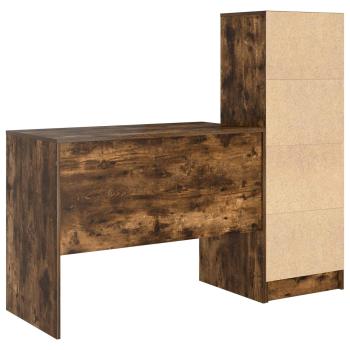 Schreibtisch mit Schubladen 2 pcs Geräucherte Eiche