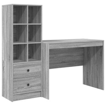 Schreibtisch Graues Sonoma 145.5 x 50 x 127 cm 2 stk.