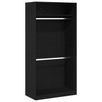 Kleiderschrank Schwarz Eichen-Optik 100 x 50 x 200 cm