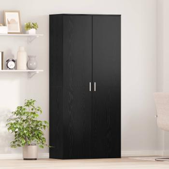 ARDEBO.de - Hochschrank 80 x 39 x 178 cm Holzwerkstoff Schwarz Eichen-Optik