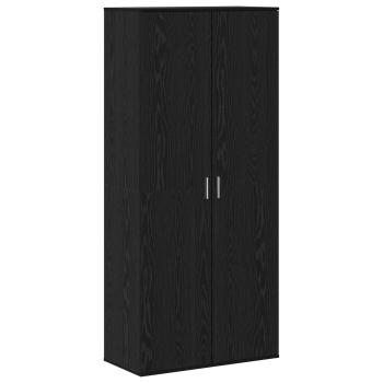 Hochschrank 80 x 39 x 178 cm Holzwerkstoff Schwarz Eichen-Optik