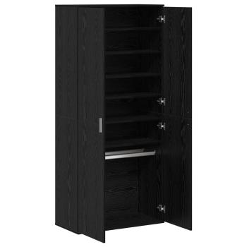 Hochschrank 80 x 39 x 178 cm Holzwerkstoff Schwarz Eichen-Optik