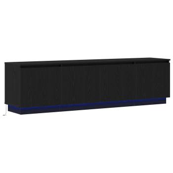 TV-Schränk 180 x 38 x 49 cm Schwarz Eichen-Optik Holzwerkstoff