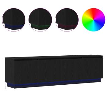 TV-Schränk 180 x 38 x 49 cm Schwarz Eichen-Optik Holzwerkstoff