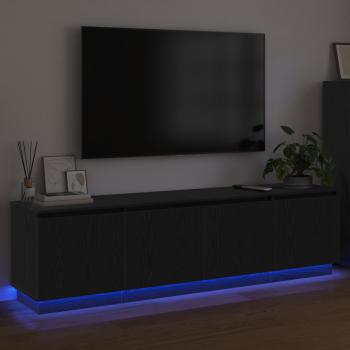 TV-Schränk 180 x 38 x 49 cm Schwarz Eichen-Optik Holzwerkstoff